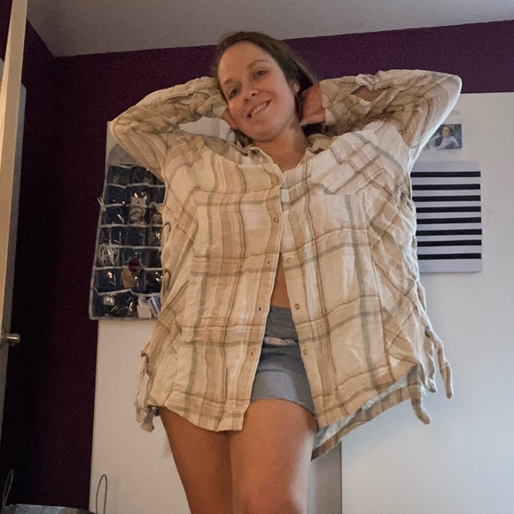 Free people side-laced flannel - Picture 6 of 8